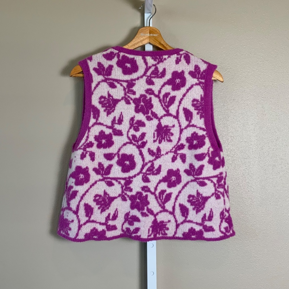 ZARA Floral Jacquard Knit Vest - Picture 13 of 16